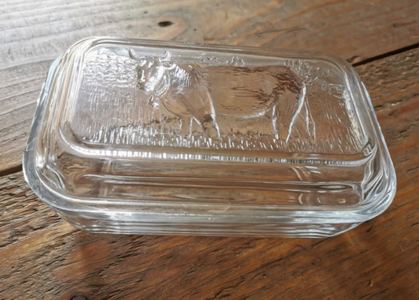 Alte Glasbutterdose – Bild 2