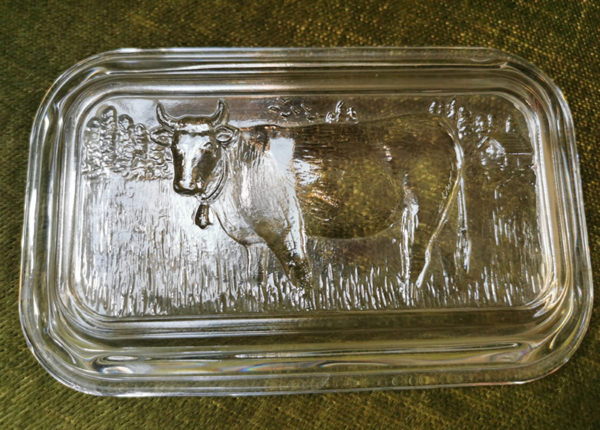 Alte Glasbutterdose – Bild 3