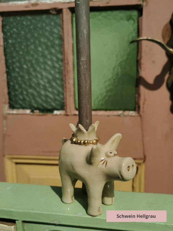 Kerzenschweine weiss/grau – Bild 6