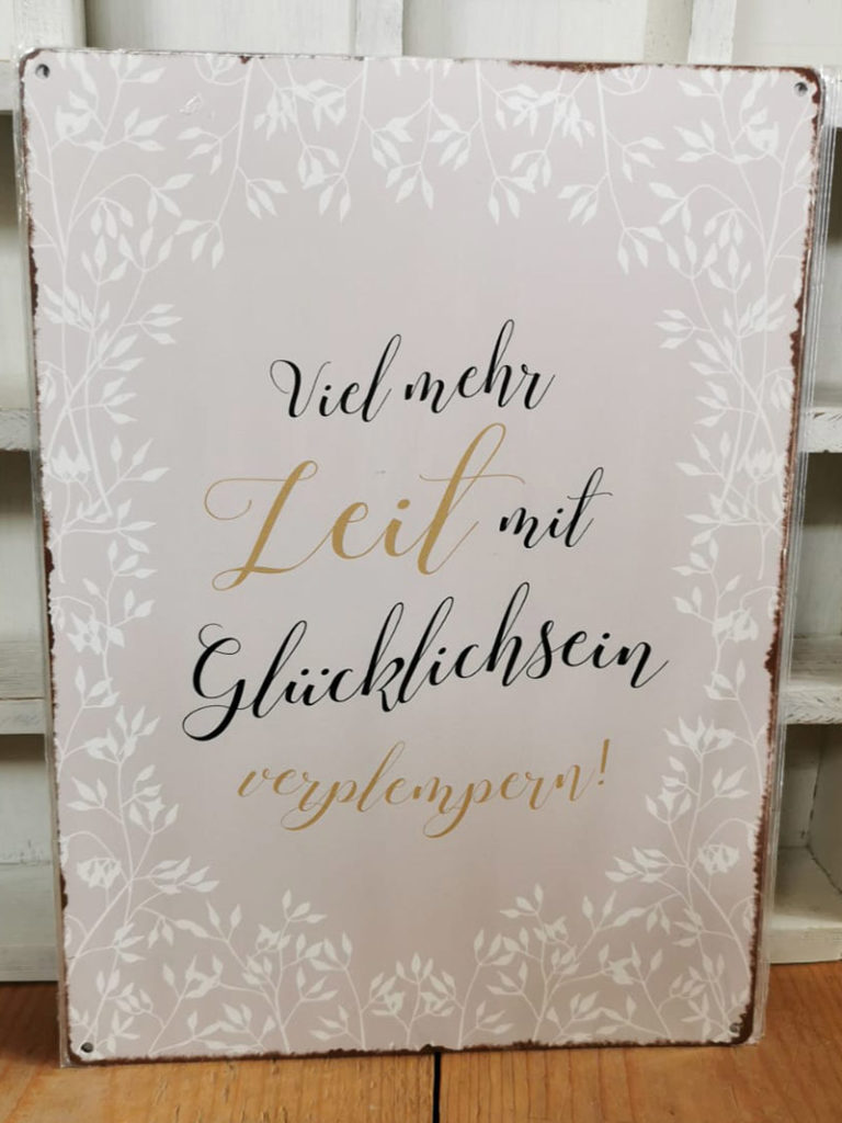 Metallschild mit Spruch Die kleine Werkstatt