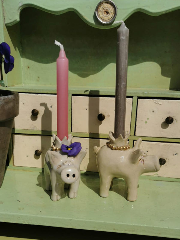 Kerzenschweine weiss/grau – Bild 7