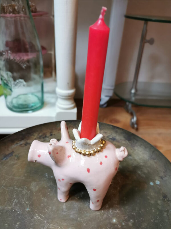Kerzenschwein mit roten Punkten – Bild 2