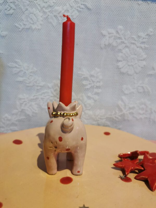 Kerzenschwein mit roten Punkten – Bild 2